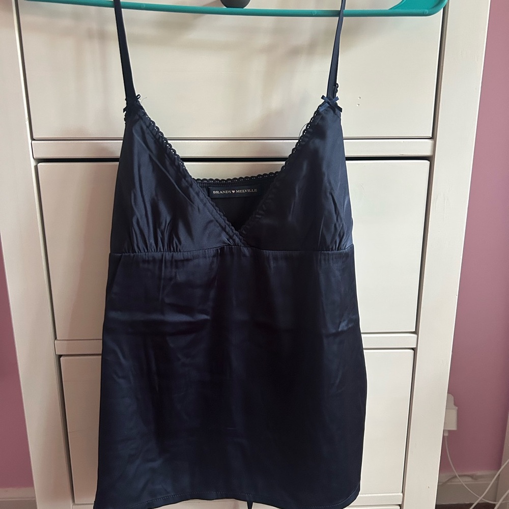 Brandy Melville Blue Tank Top silk